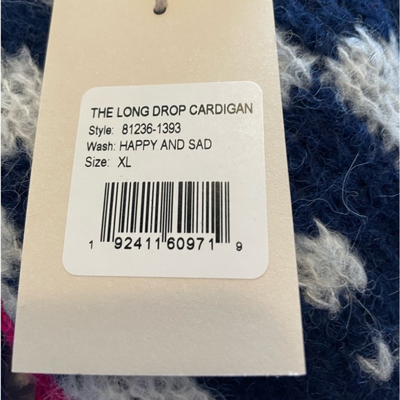 NWT MOTHER The Long Drop Cardigan (Happy and Sad) Size XL - Picture 10 of 12